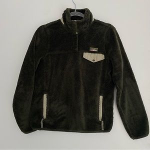 L.L.Bean Hi-Pile Fleece Pullover Sweater army green